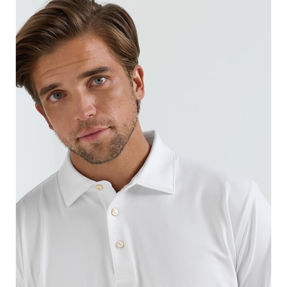 Peter Millar Pima Cotton Long Sleeve Polo White Medium - Picture 6 of 10